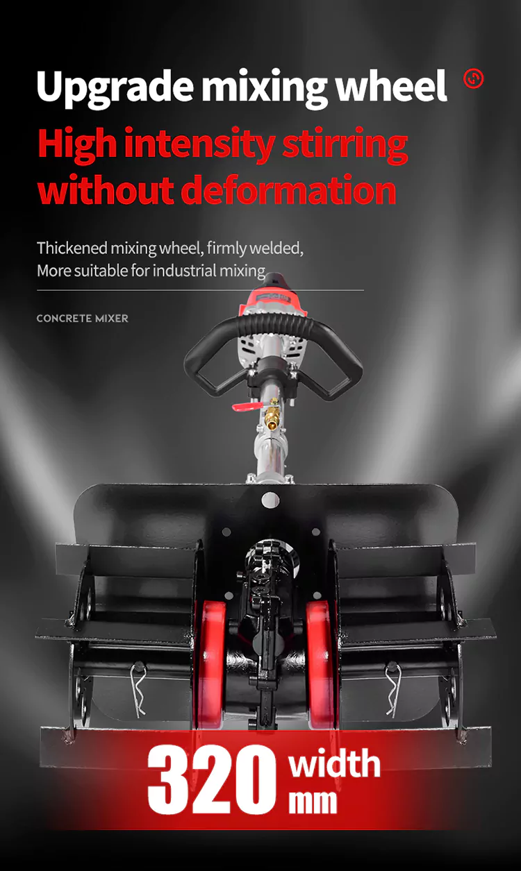 Compact Cement Mixer with Foldable Handle